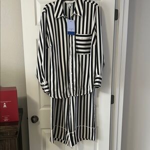 La Ligne Target Striped Black and White Pant set 1X NWT